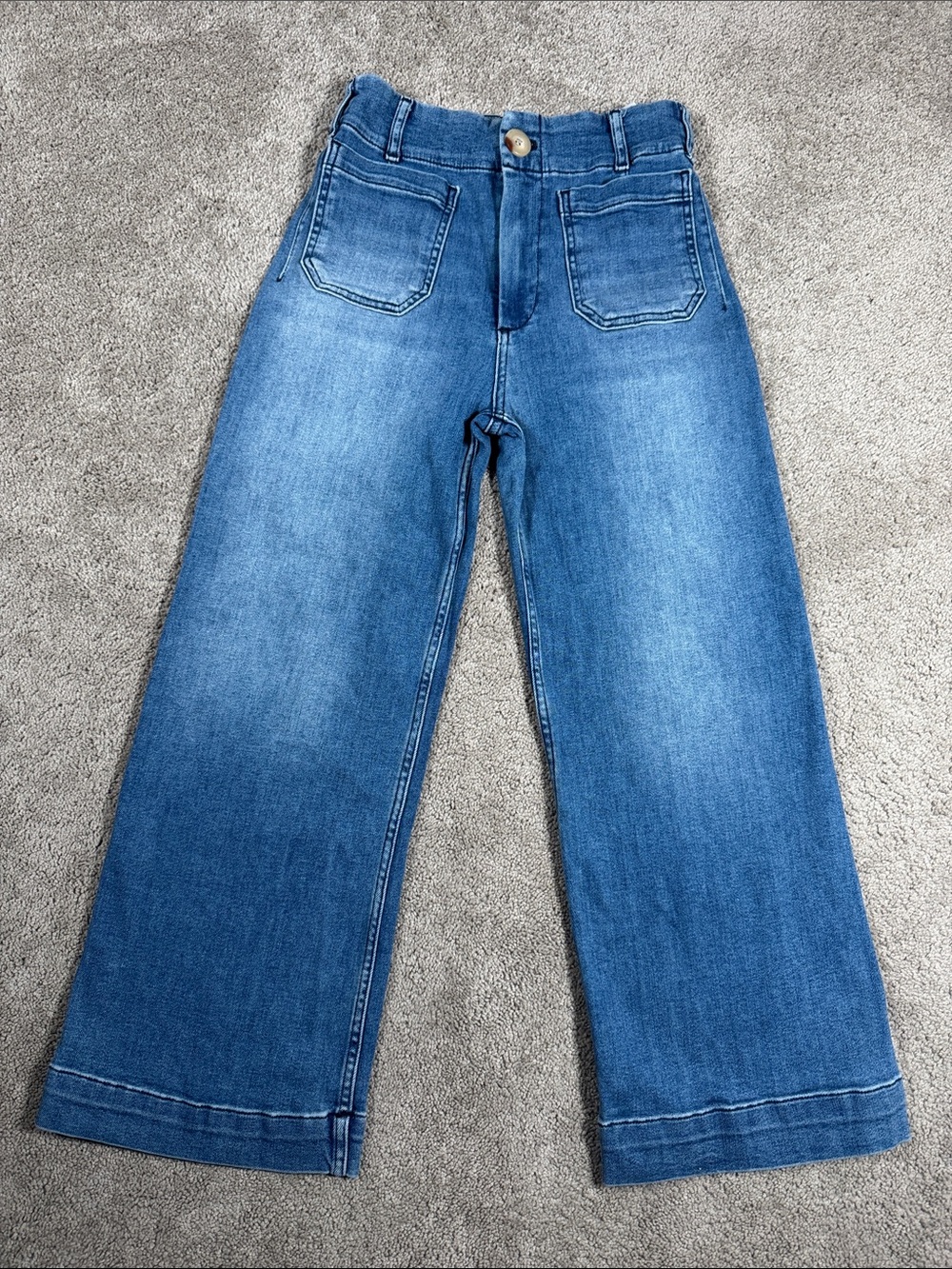 Maeve Blue Wide Leg Flare Jeans